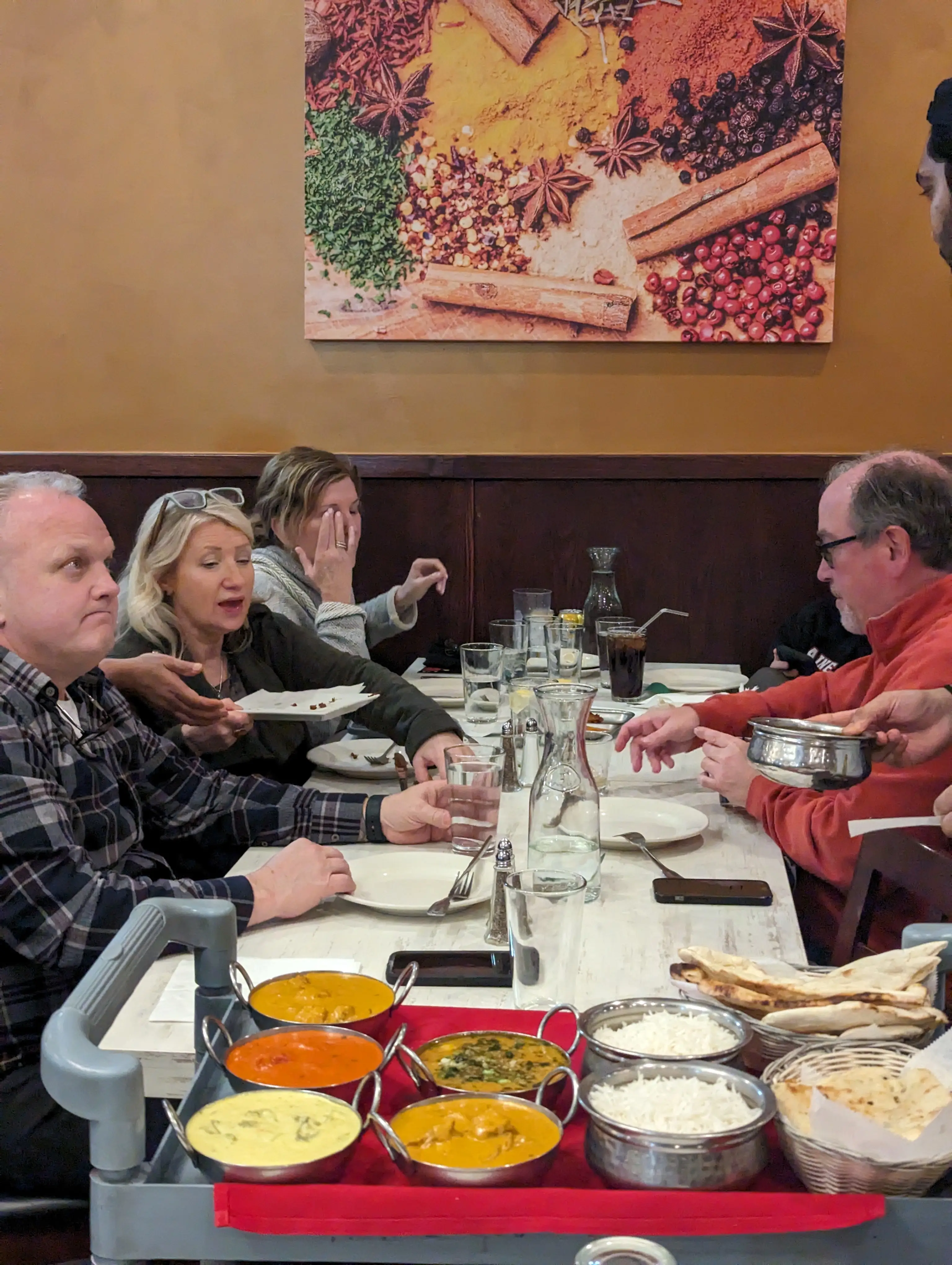 Buffet spread at Himalayan Restaurant Niles, featured in a Chicago food blog review