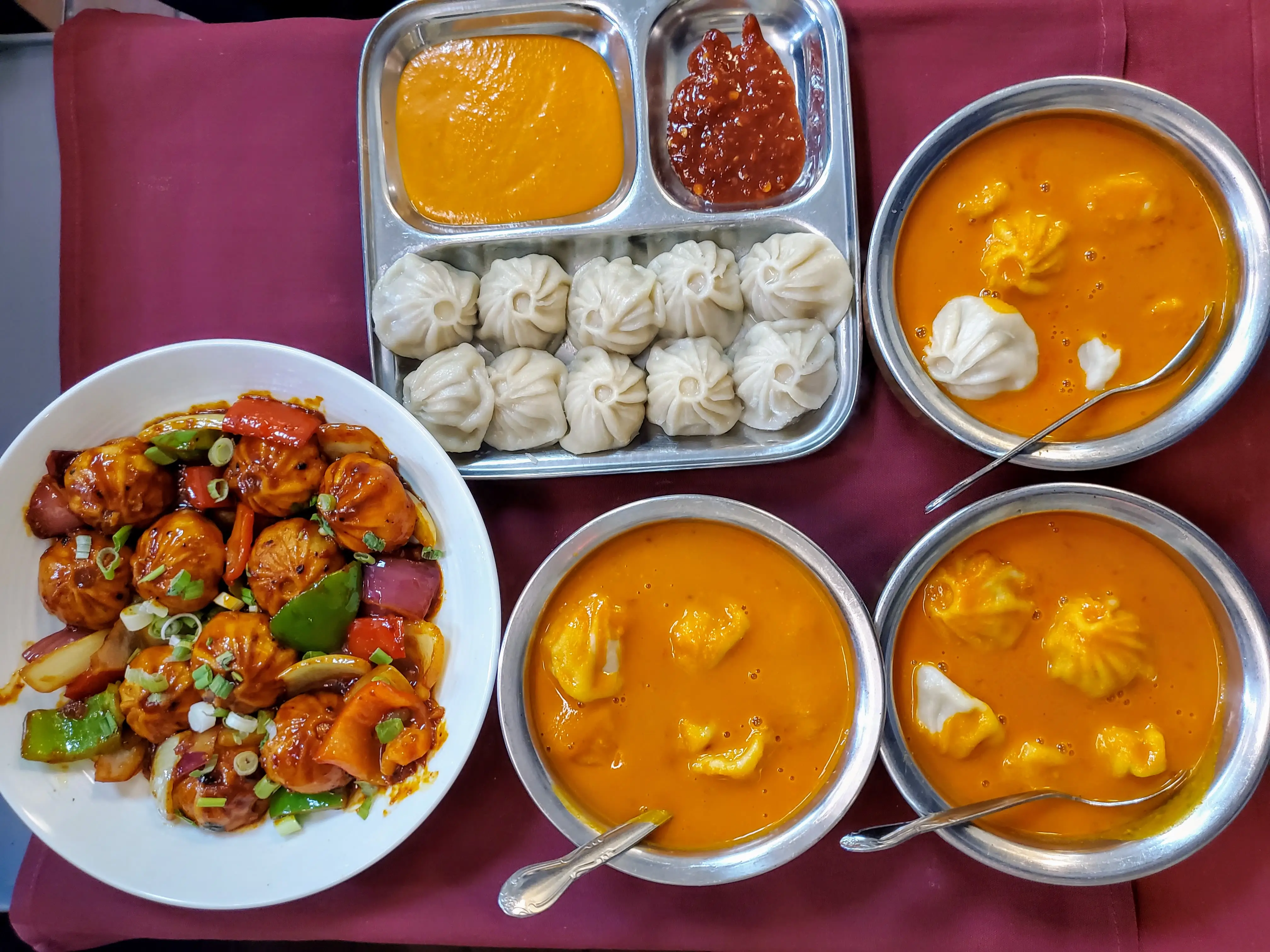 Tray of Nepali momo dumplings from Himalayan Restaurant