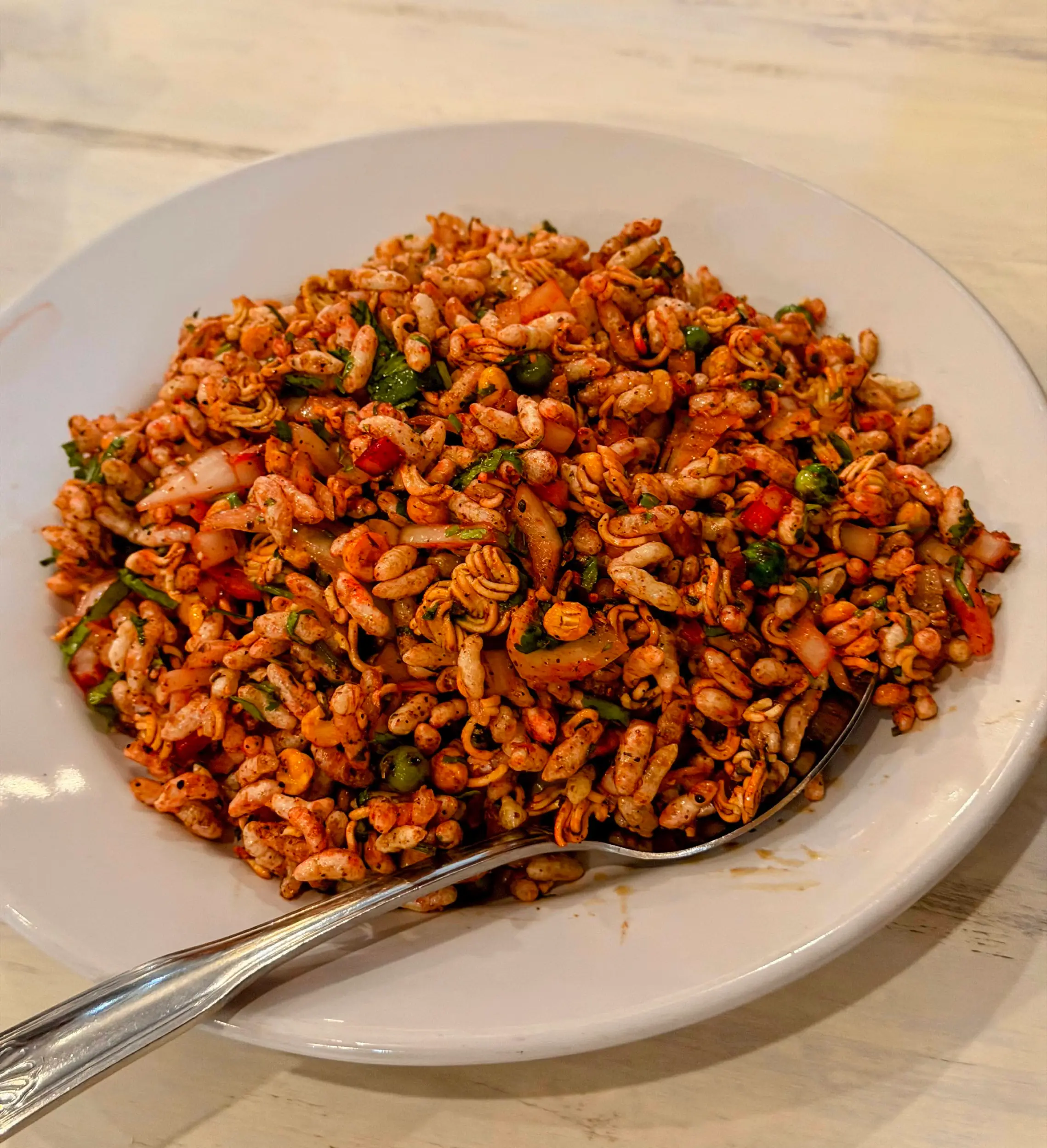 Chatpate — Nepali puffed rice street snack — at Himalayan Restaurant