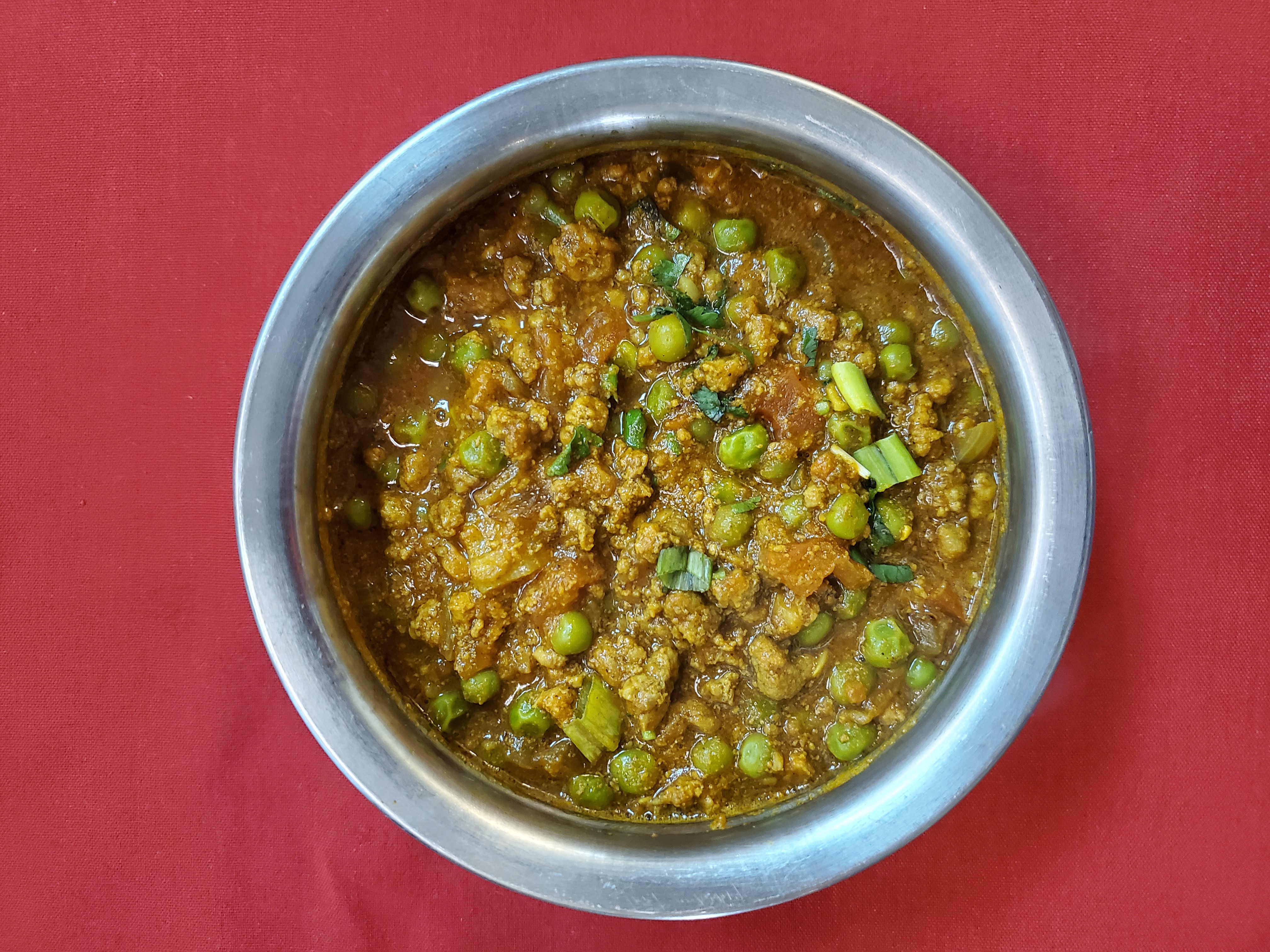 Keema Mutter — Minced lamb with green peas cooked in traditional Indian spices — at Himalayan Restaurant