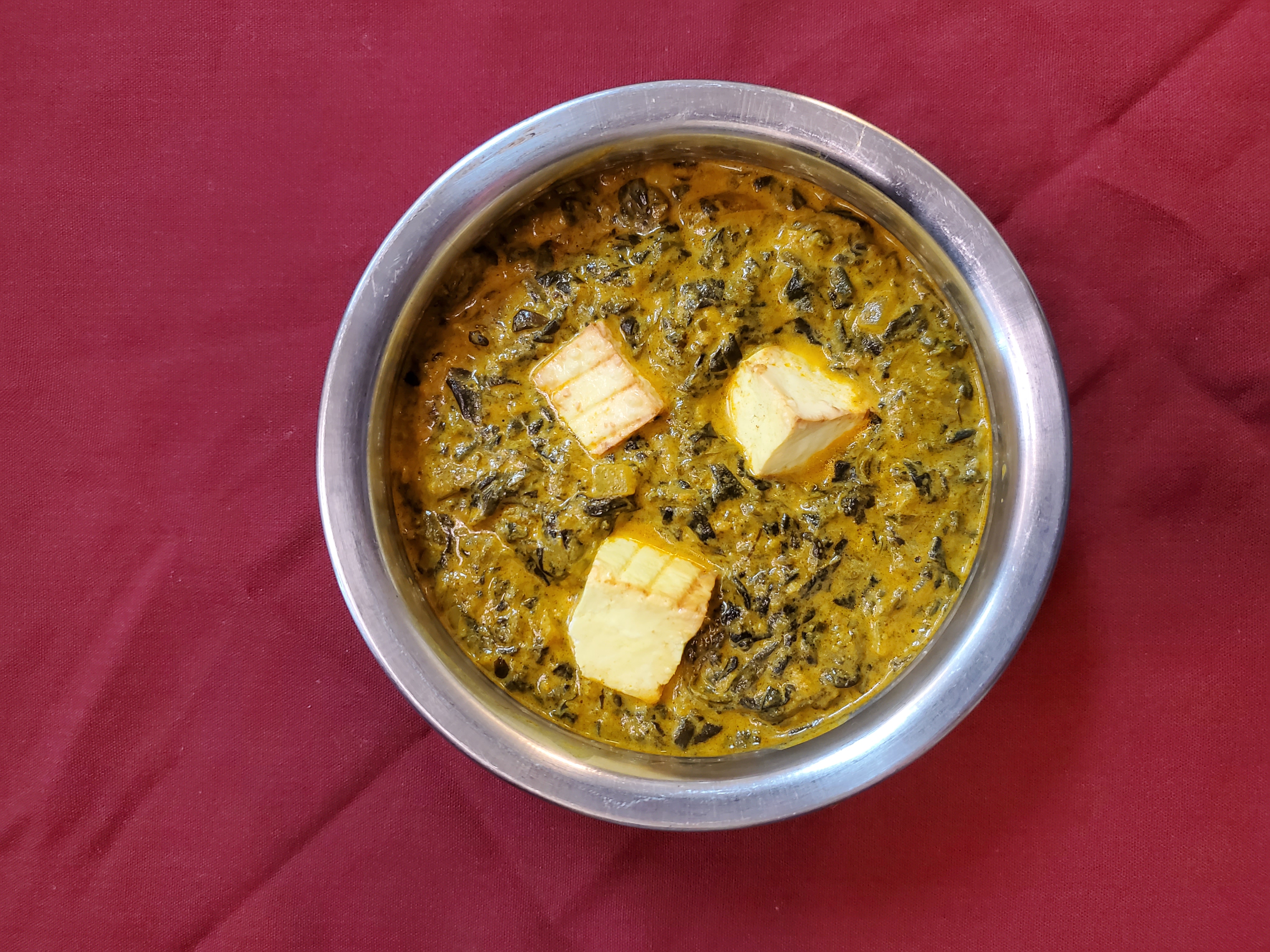 Palak Paneer — Fresh spinach with paneer, delicately spiced and cooked in a — at Himalayan Restaurant